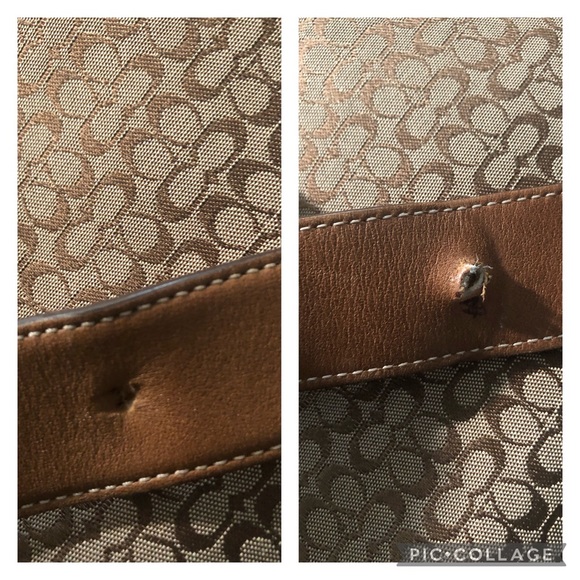 Authentic Coach Signature Jacquard Classic Two-Tone Tan Duffle Crossbody Bag - Picture 9 of 9